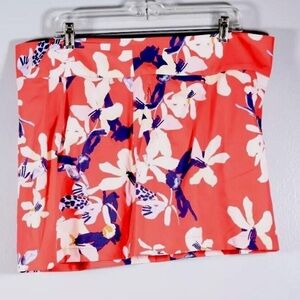 Tek Gear Golf Skort Skirts Sz XL Red Floral Poly Spandex Side Zip NWT